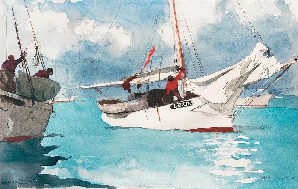 Fishing Boats, Key West (1903). poster — illustration art