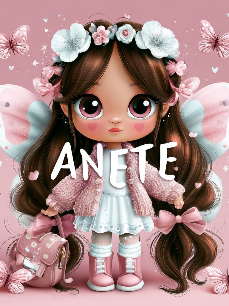 Pink Fairy Girl Illustration Poster. poster detail