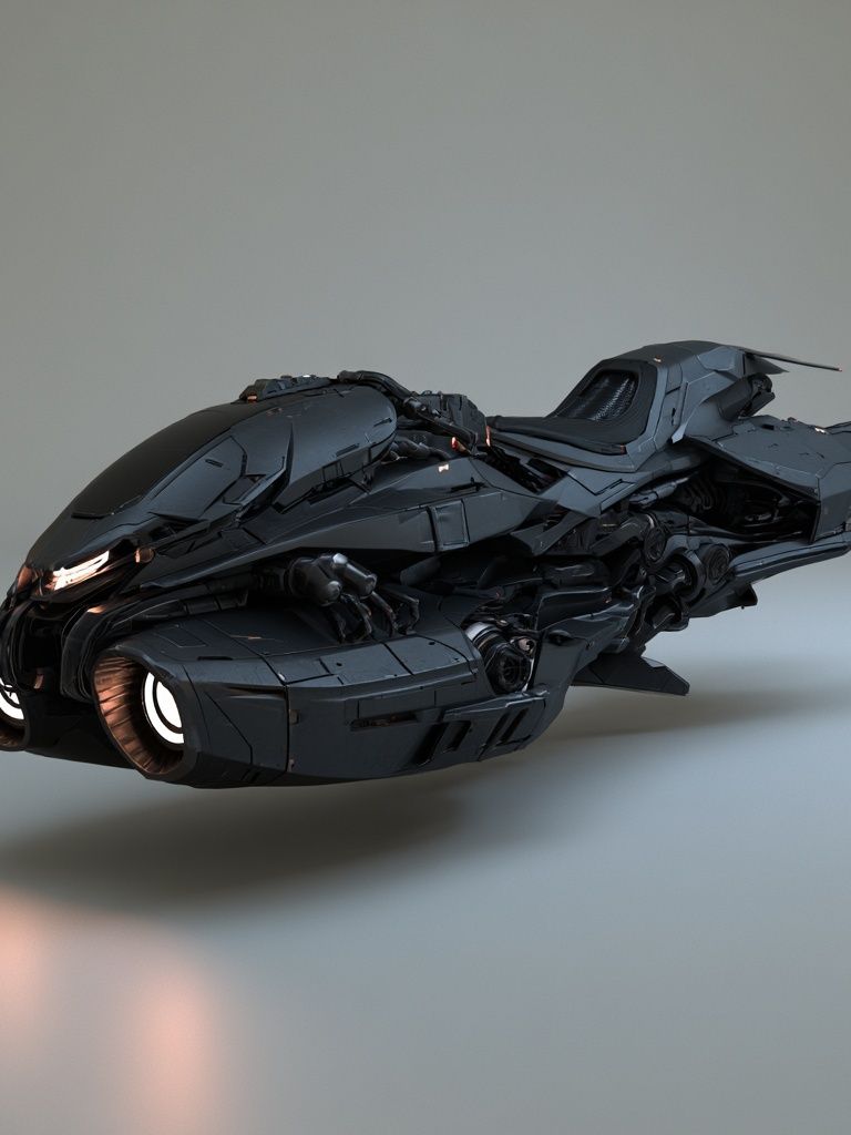 Futuristic Black Hovercraft Poster. poster — illustration art