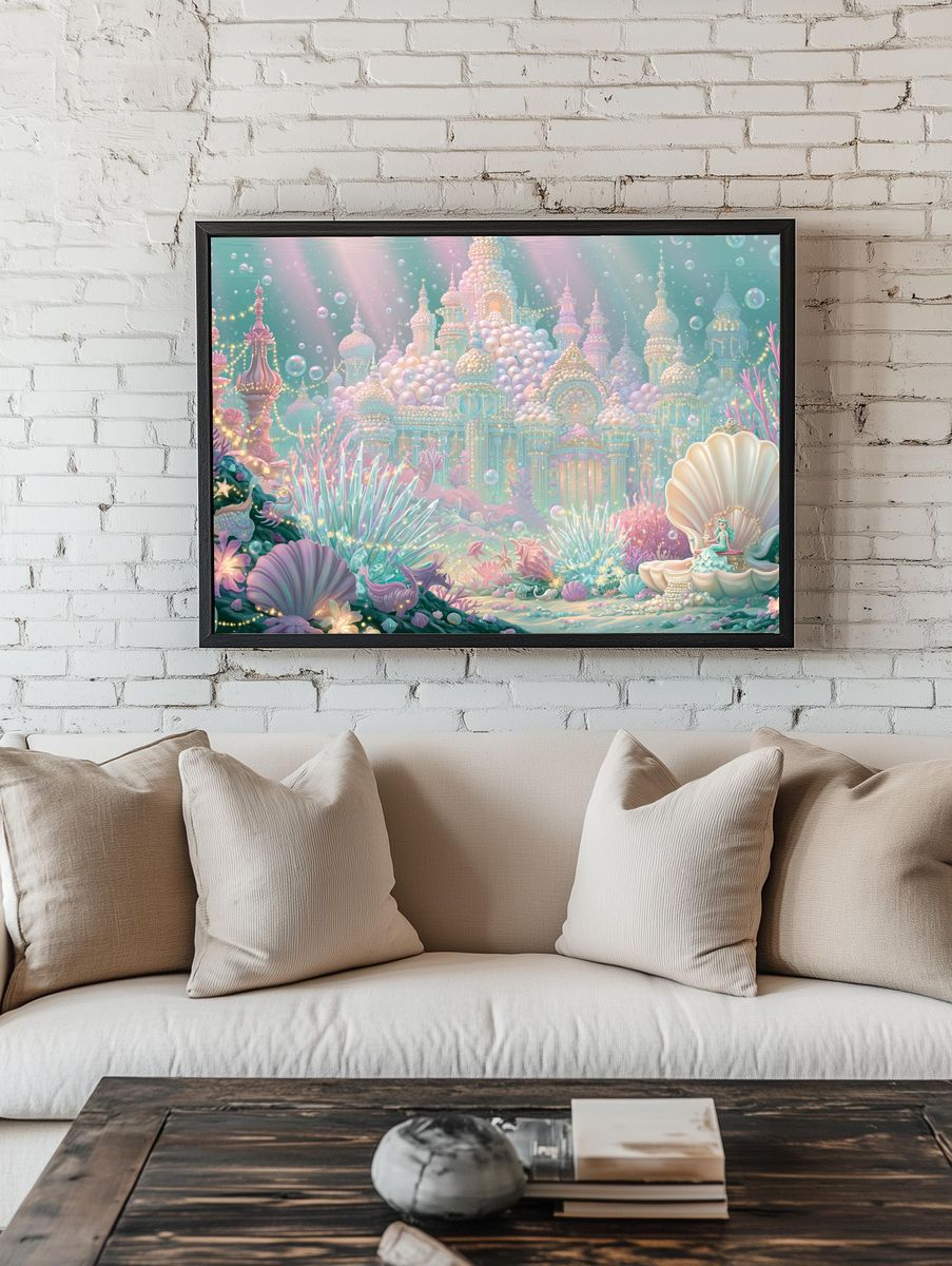 Gothic Angel and Hooded Figure Print. room preview