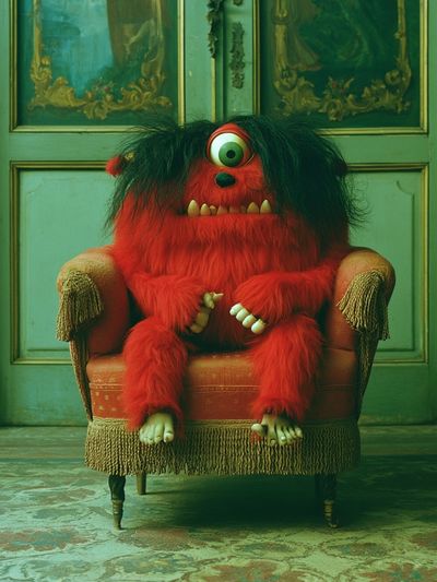 Red Monster Portrait Print.