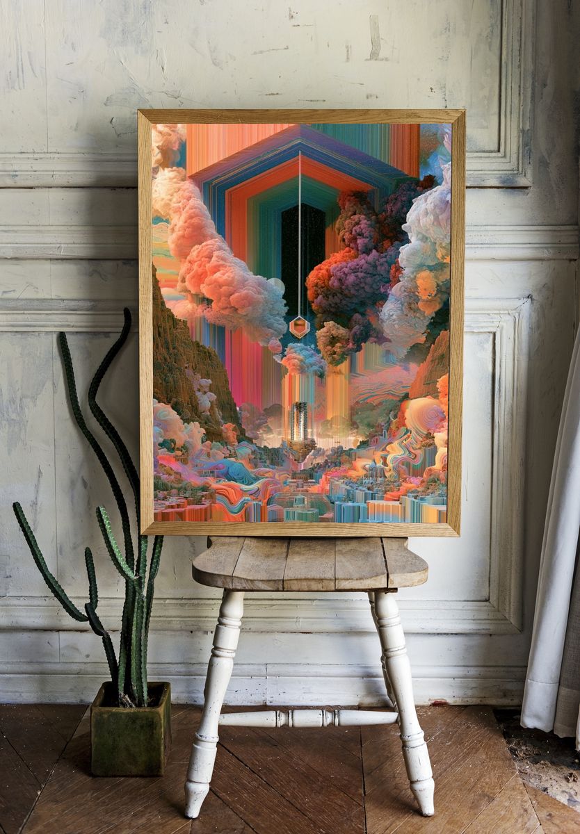 Surreal Canyon Portal Print. — room view 1