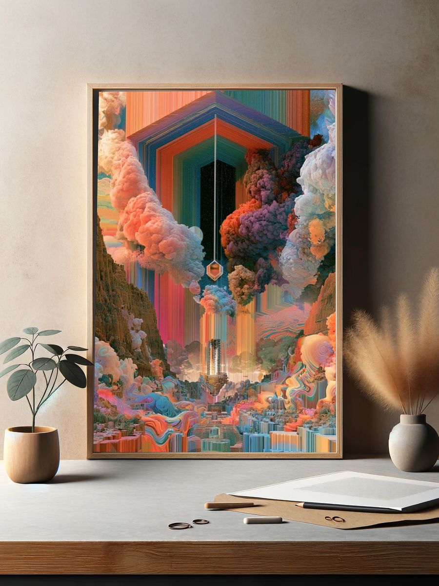 Surreal Canyon Portal Print. — room view 2