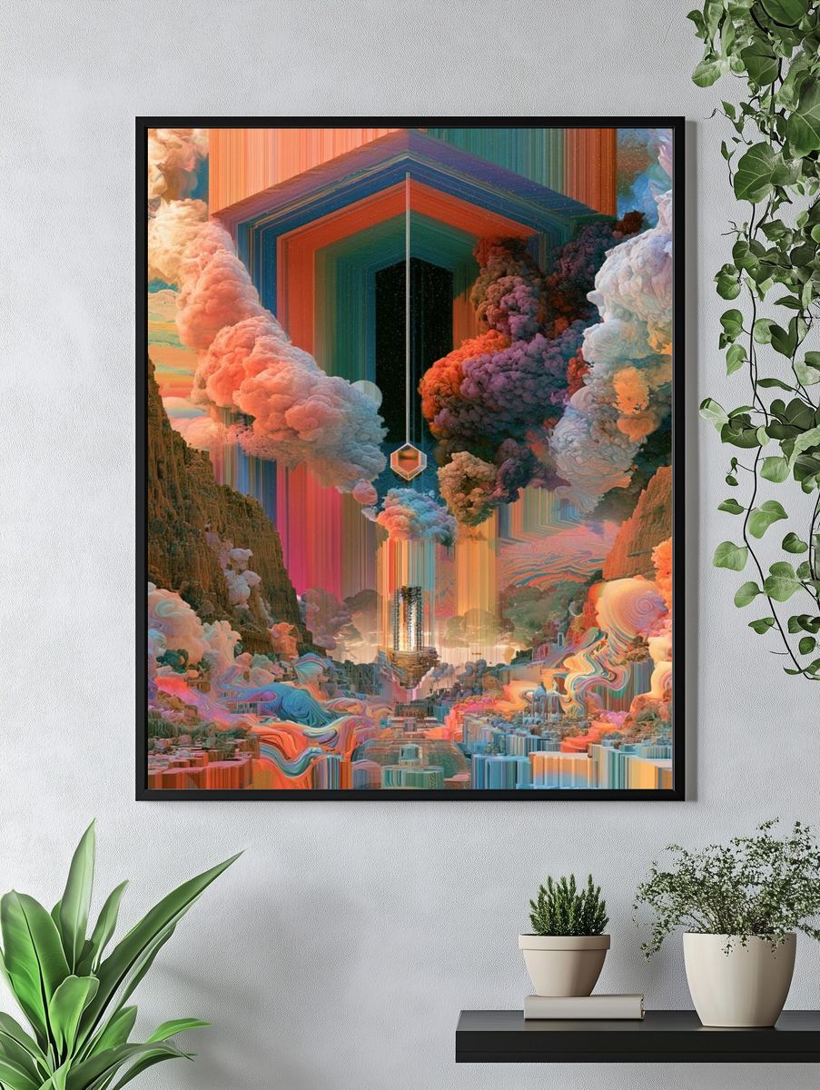 Surreal Canyon Portal Print. — room view 4