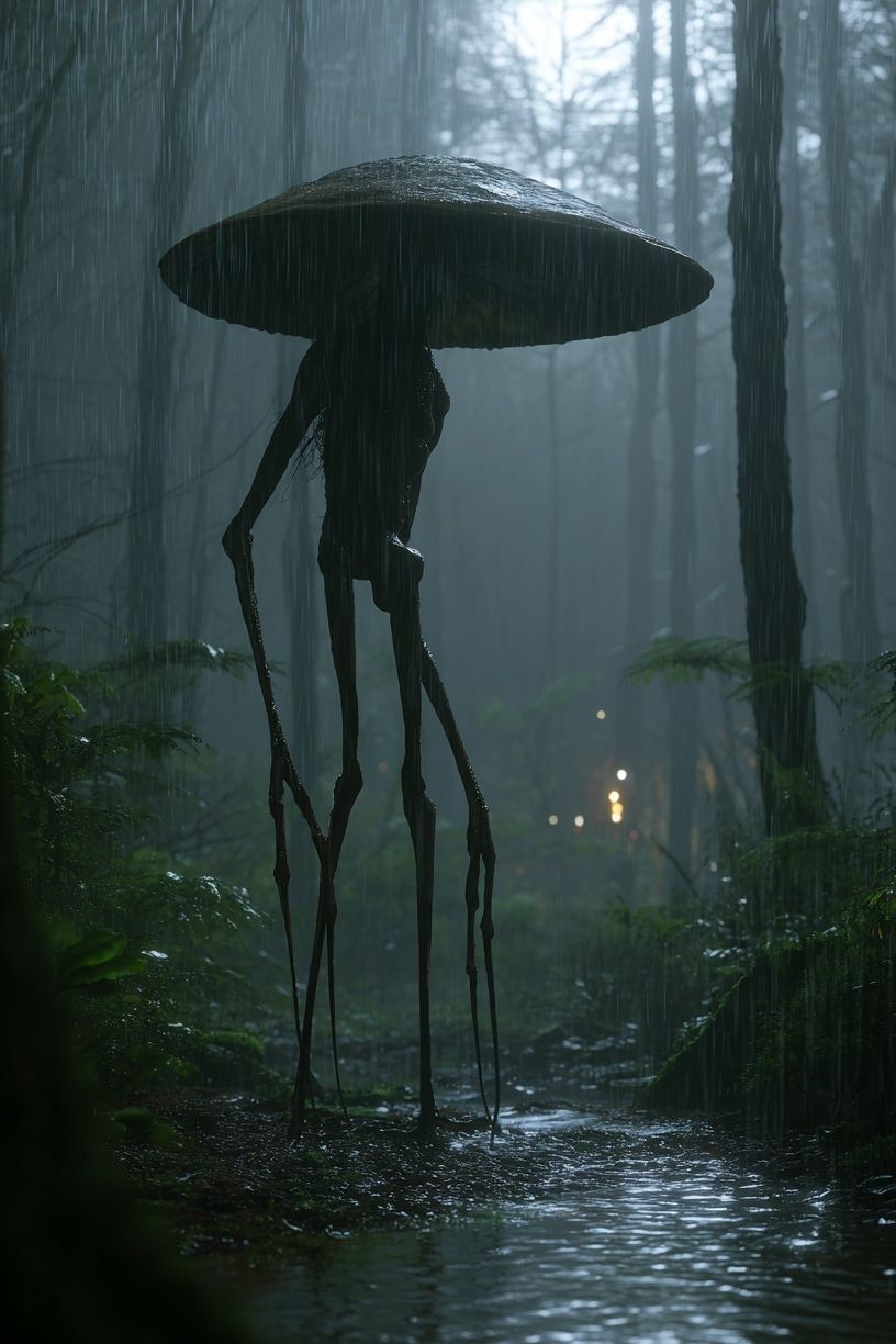 Rainy Forest Creature Illustration Poster. poster detail