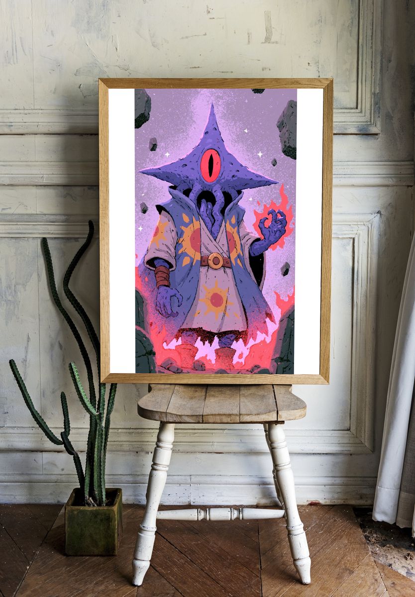 One-Eyed Sorcerer Digital Art Poster. room preview