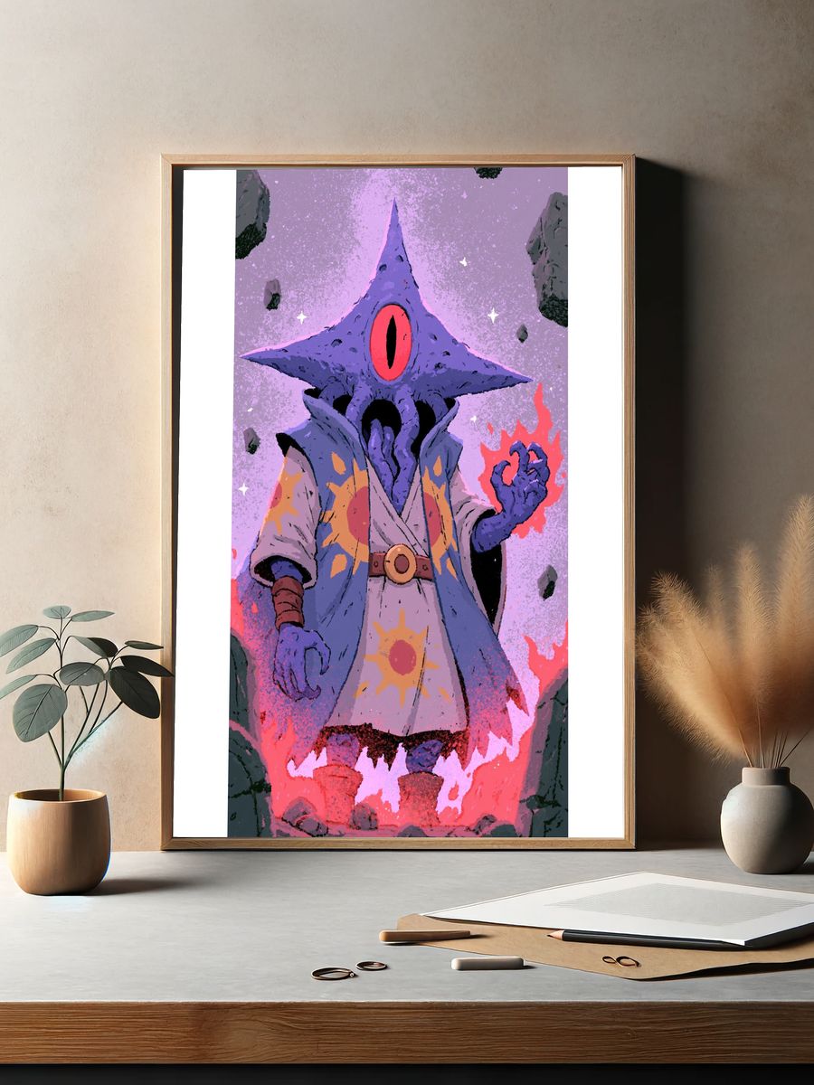 One-Eyed Sorcerer Digital Art Poster. — room view 2