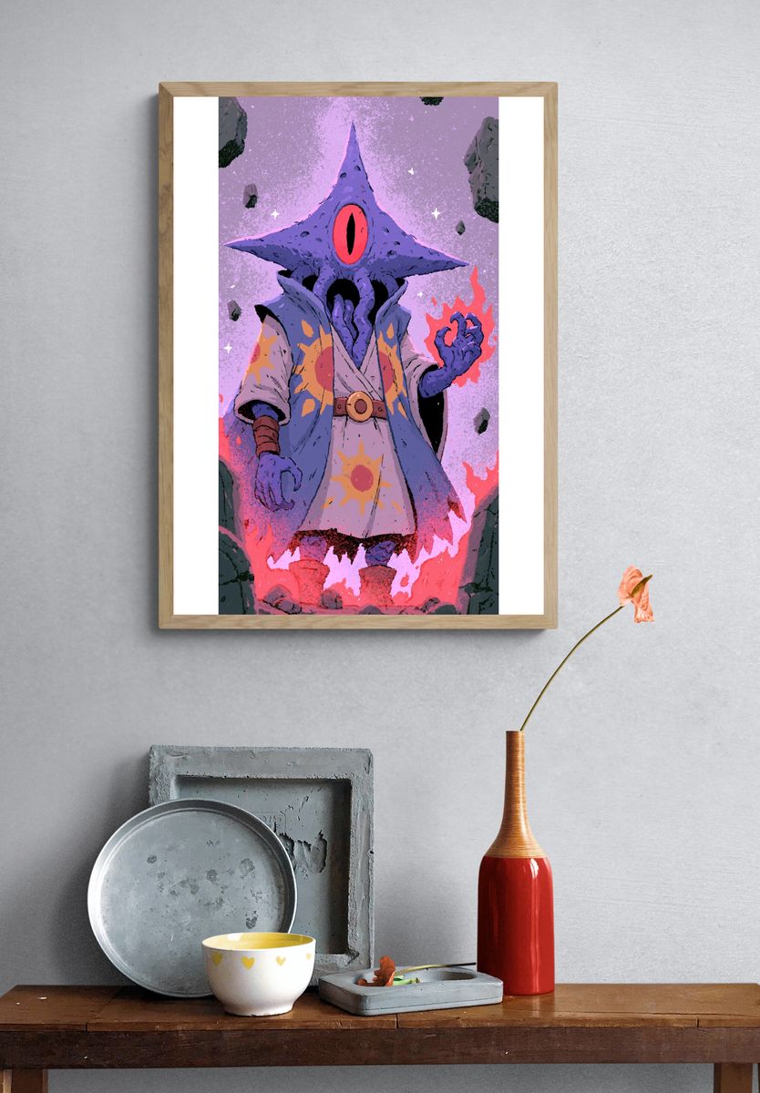 One-Eyed Sorcerer Digital Art Poster. — room view 3