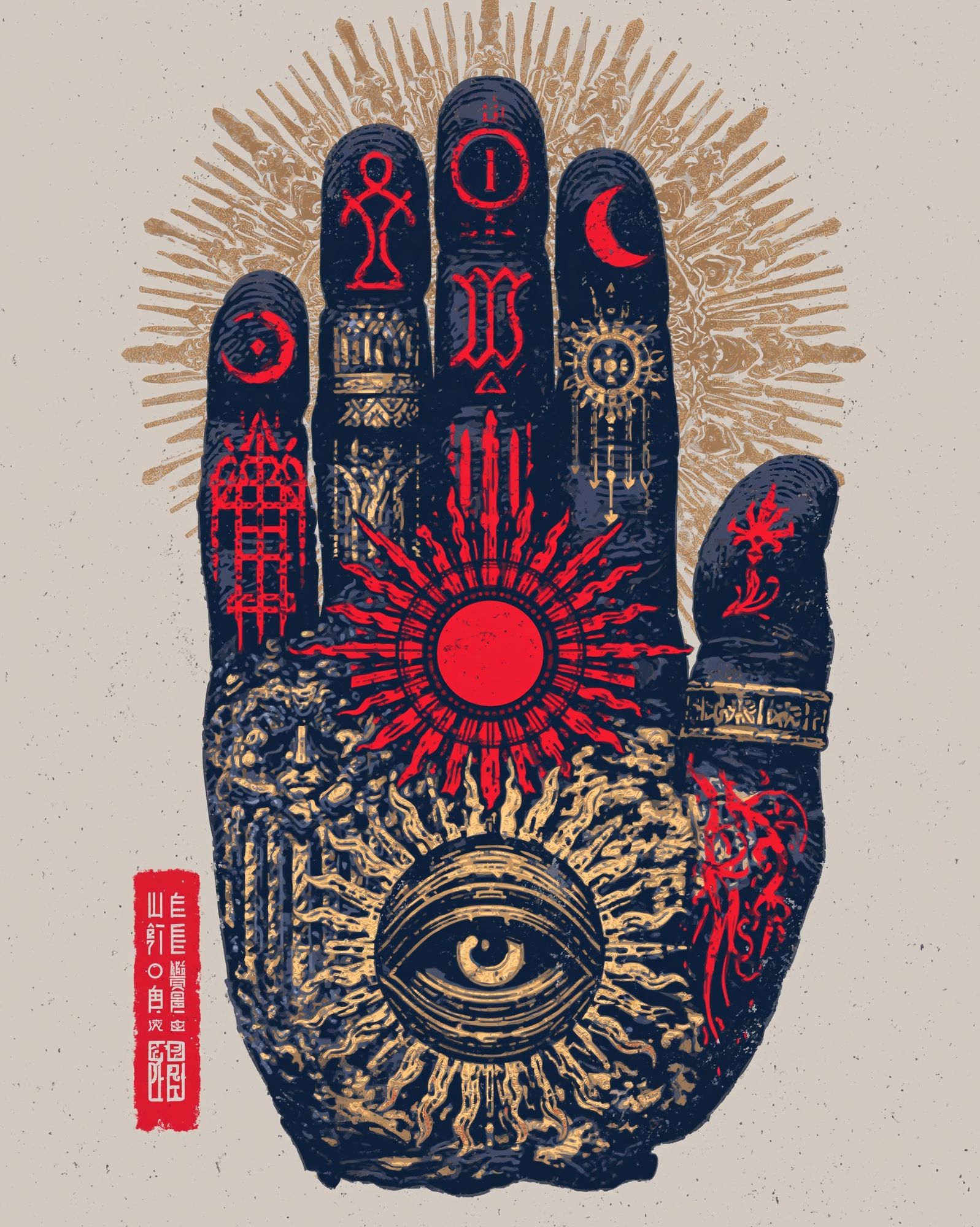 Mystic Hand Symbol Poster. poster detail