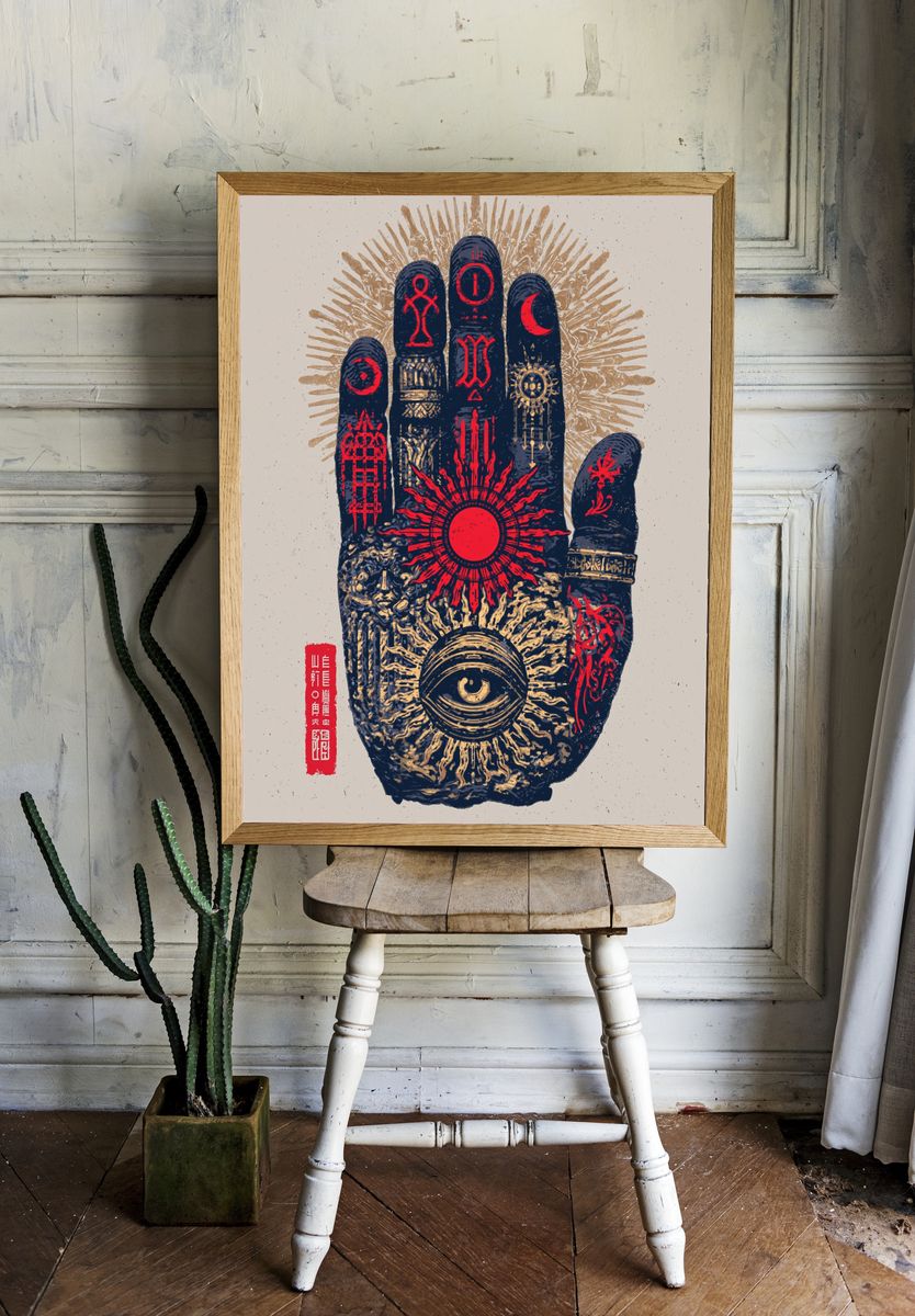 Mystic Hand Symbol Poster. — room view 1