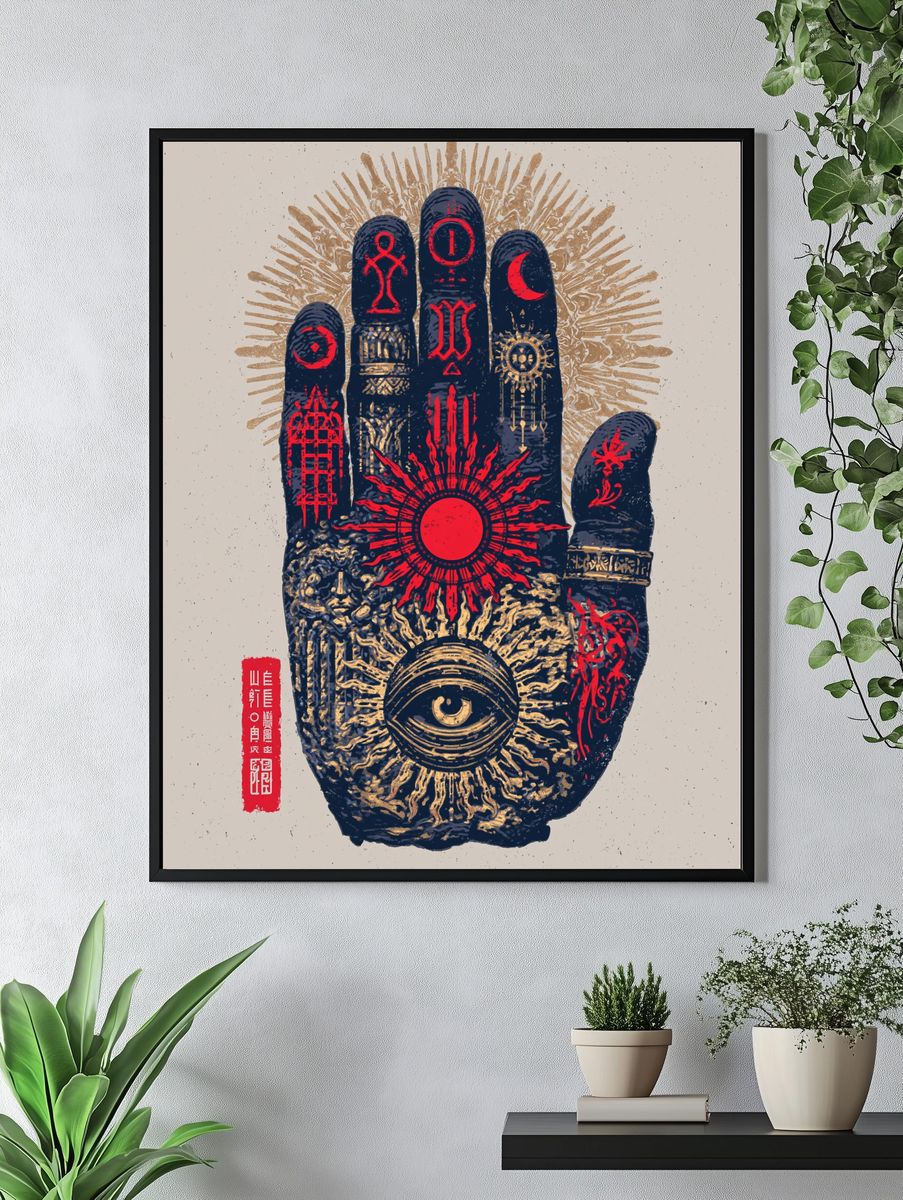 Mystic Hand Symbol Poster. — room view 4
