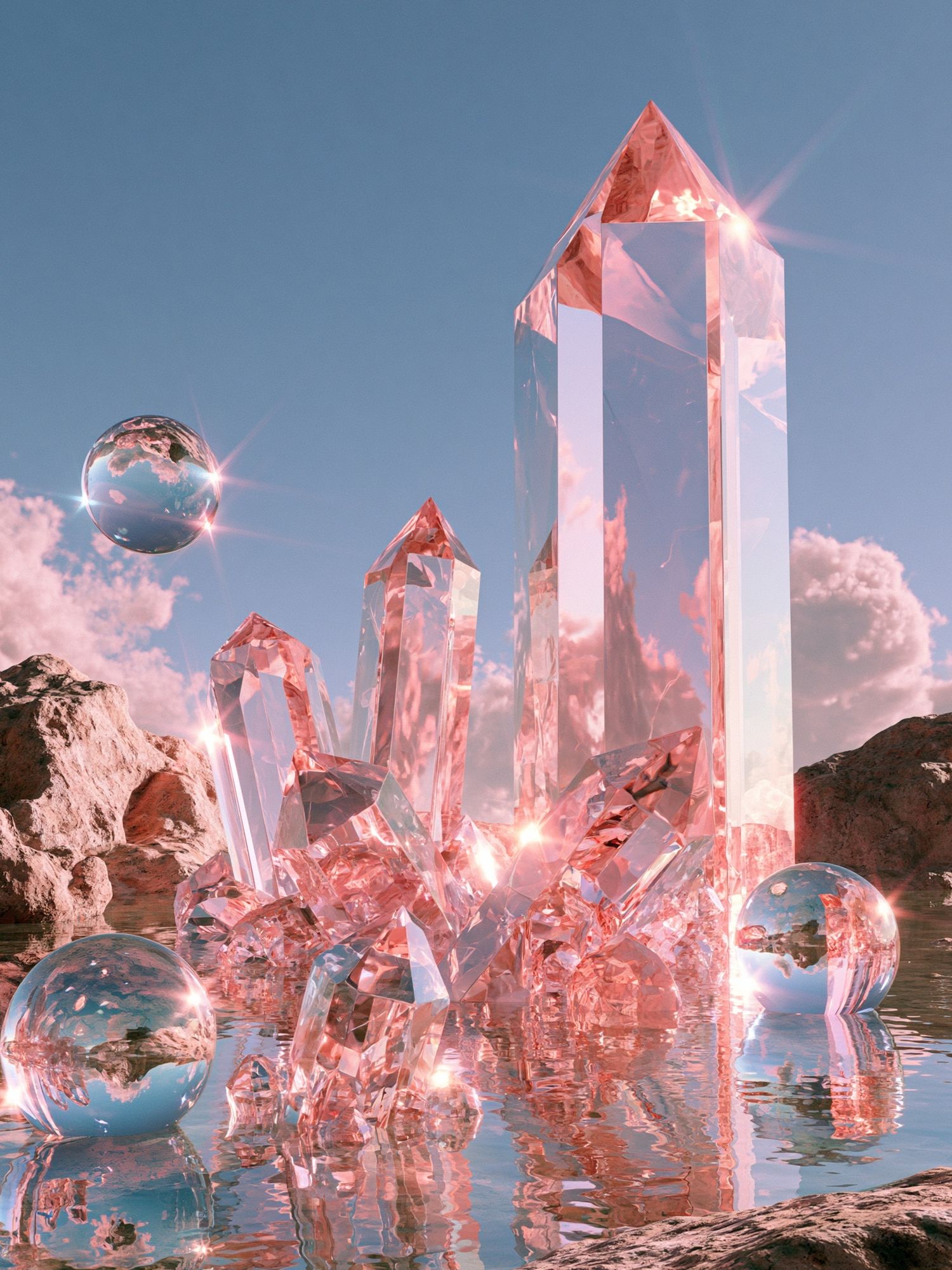 Crystal Horizon Surrealism Poster. poster — illustration art