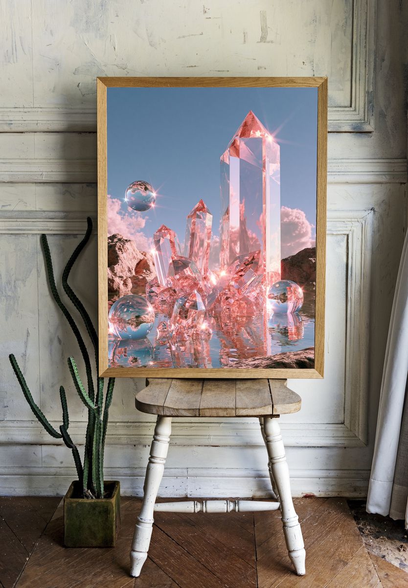 Crystal Horizon Surrealism Poster. — room view 1