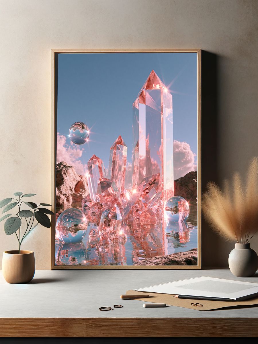 Crystal Horizon Surrealism Poster. — room view 2