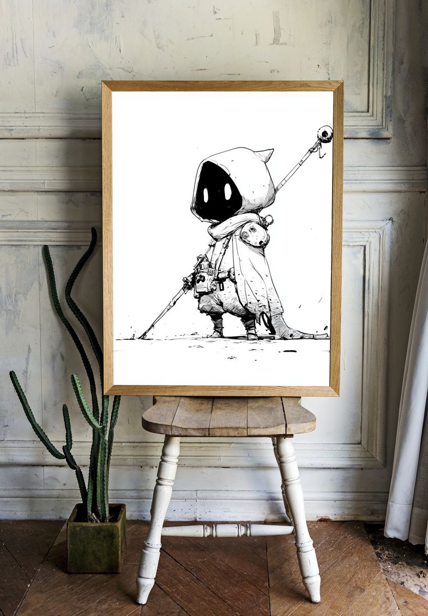 Hooded Reaper Digital Art Poster. — room view 1