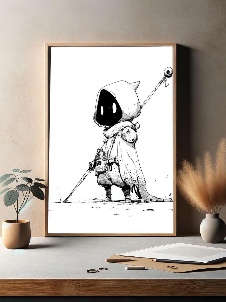 Hooded Reaper Digital Art Poster. — room view 2