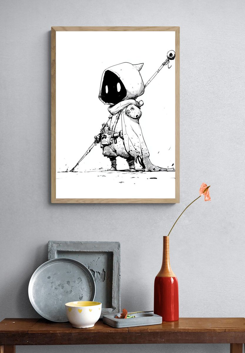 Hooded Reaper Digital Art Poster. — room view 3