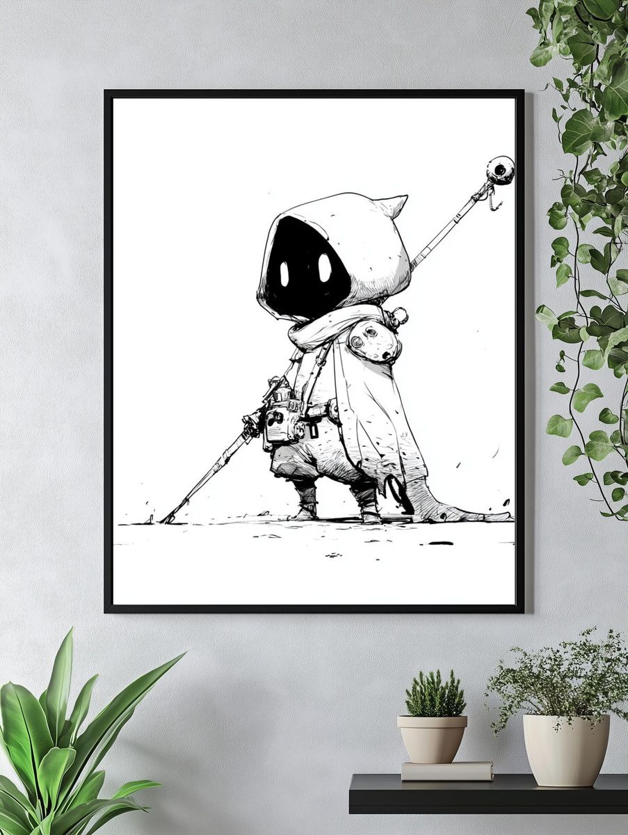 Hooded Reaper Digital Art Poster. — room view 4