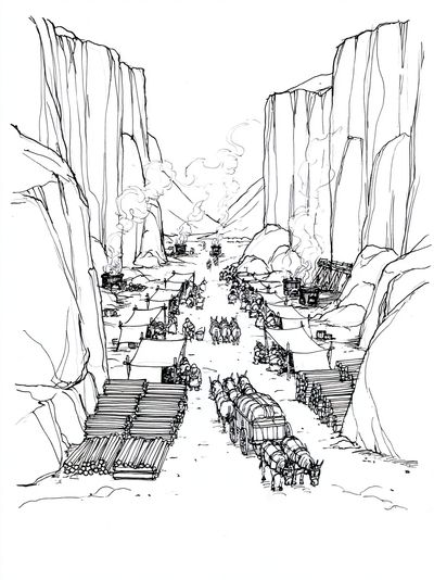 Canyon Caravan Ink Poster. poster print