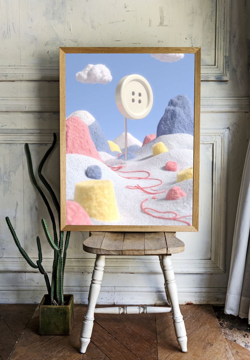 Dreamy Button Landscape Poster room preview