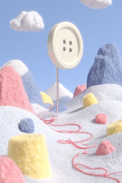 Dreamy Button Landscape Poster. poster