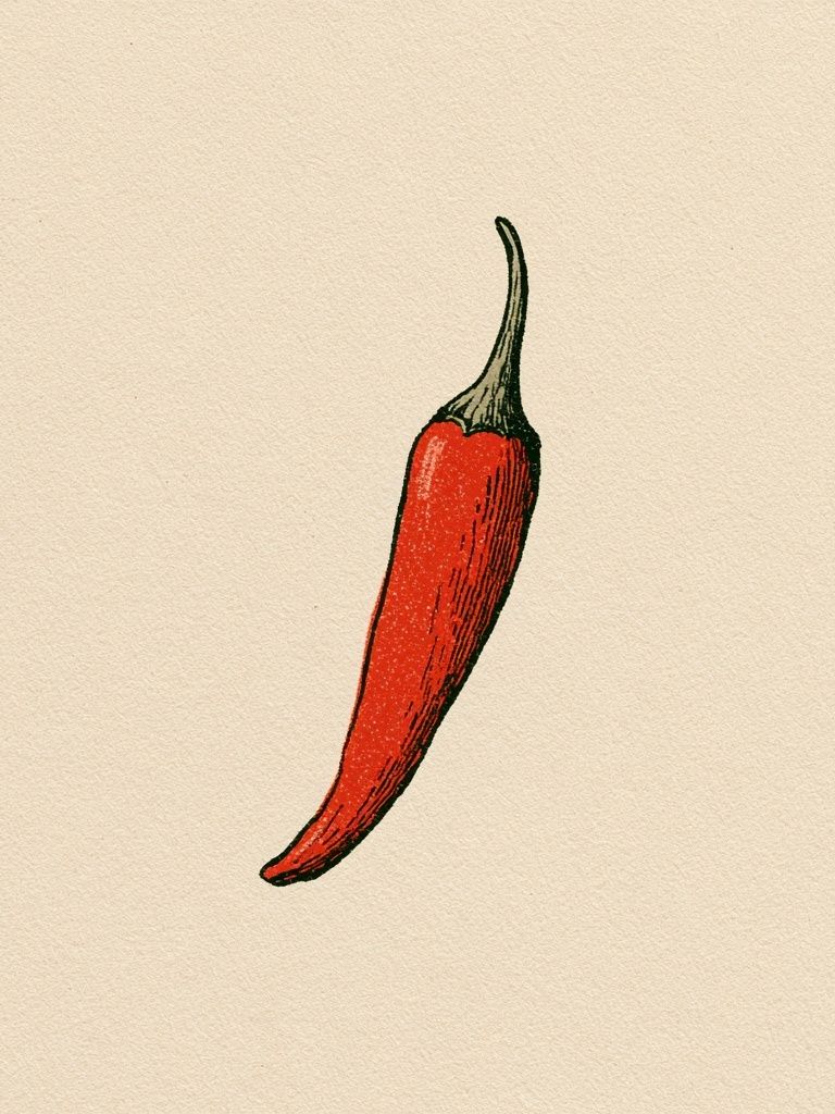 Red Chili Pepper Illustration Poster. poster detail