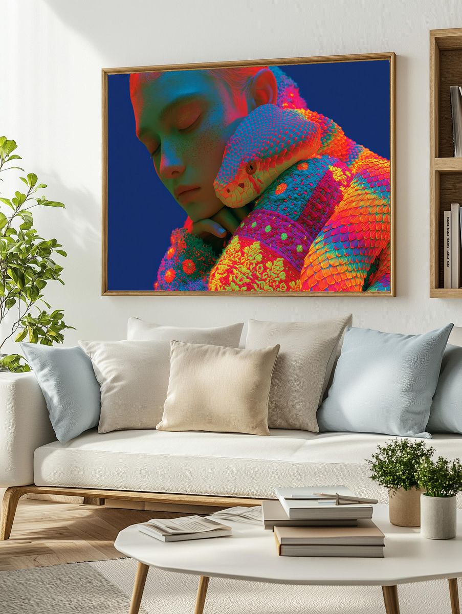 Neon Dream Portrait Print. — room view 2