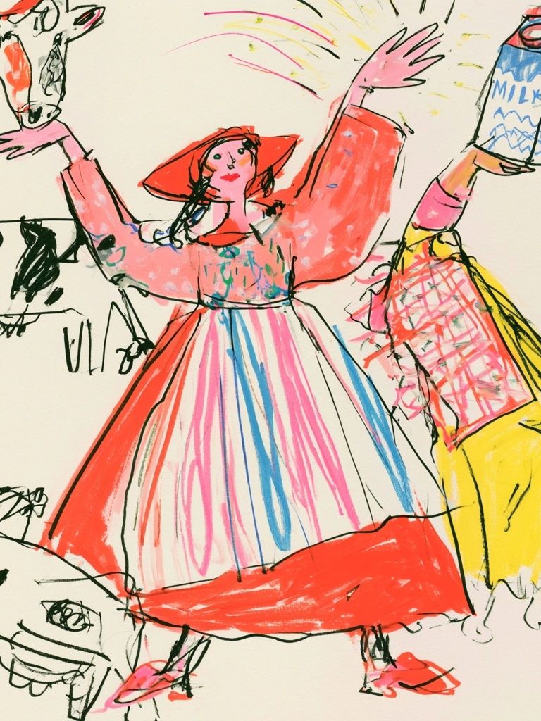 Folk Dance Sketch Illustration Poster. poster detail