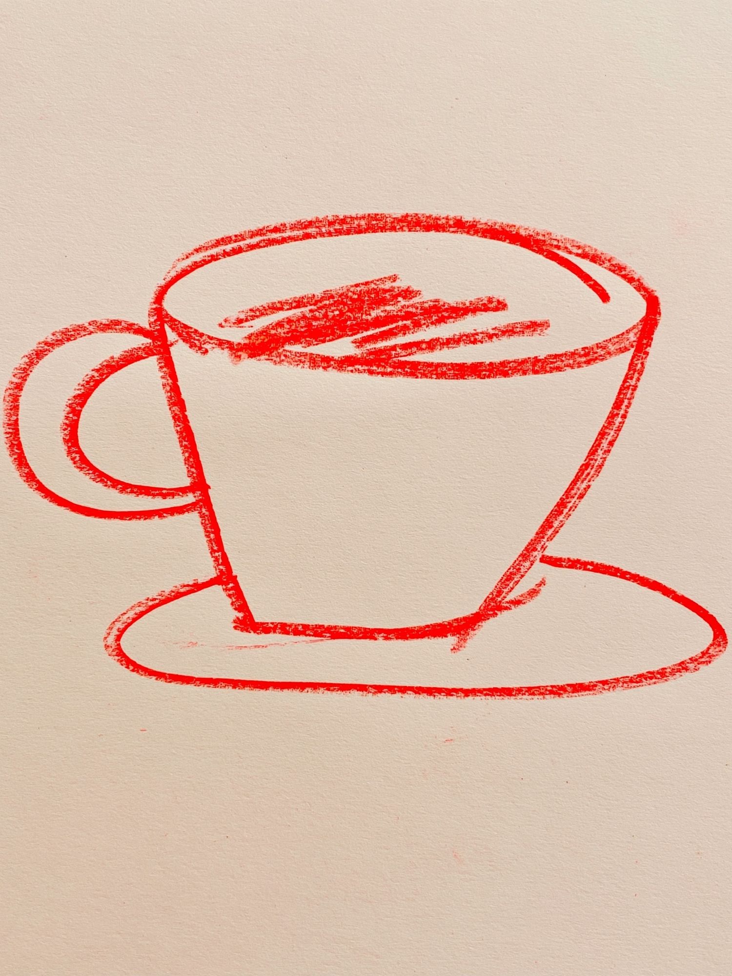 Red Coffee Cup Sketch Poster. poster detail