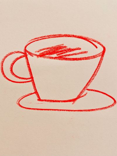 Red Coffee Cup Sketch Poster.