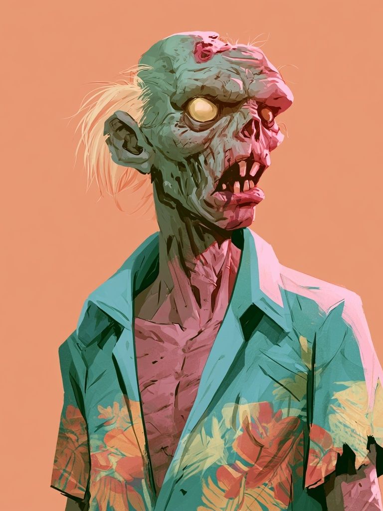 Zombie Portrait Illustration Poster. poster — illustration art