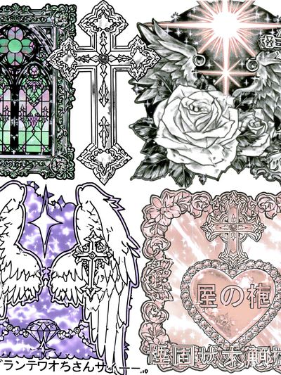 Gothic Angel Collage Illustration Poster.
