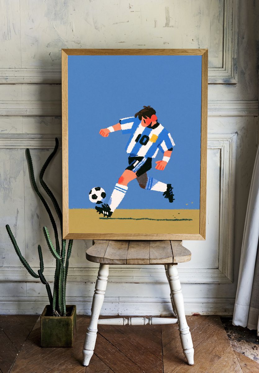 Soccer Dribble Illustration Poster. room preview
