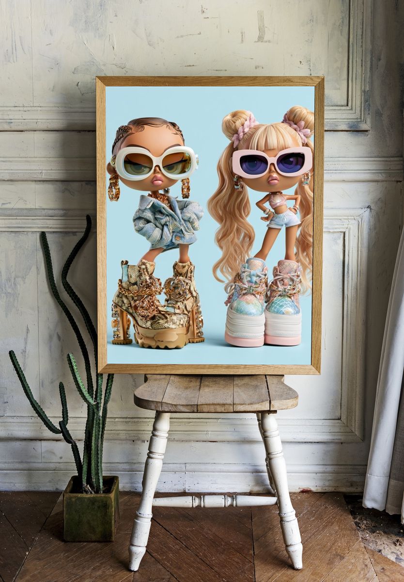 Fashion Dolls Illustration Poster. room preview
