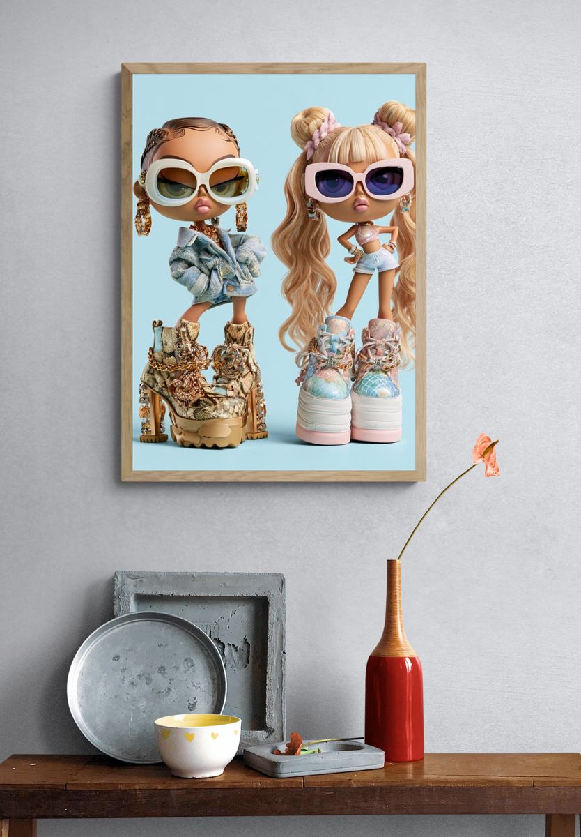 Fashion Dolls Illustration Poster. — room view 3