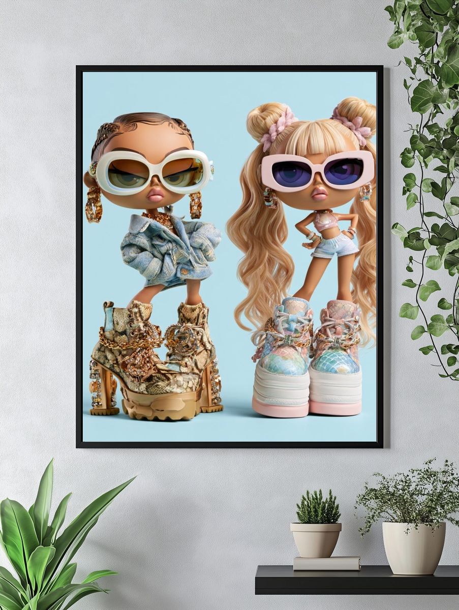 Fashion Dolls Illustration Poster. — room view 4