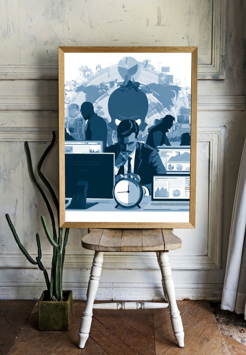 Corporate Cybersecurity Illustration Poster. room preview