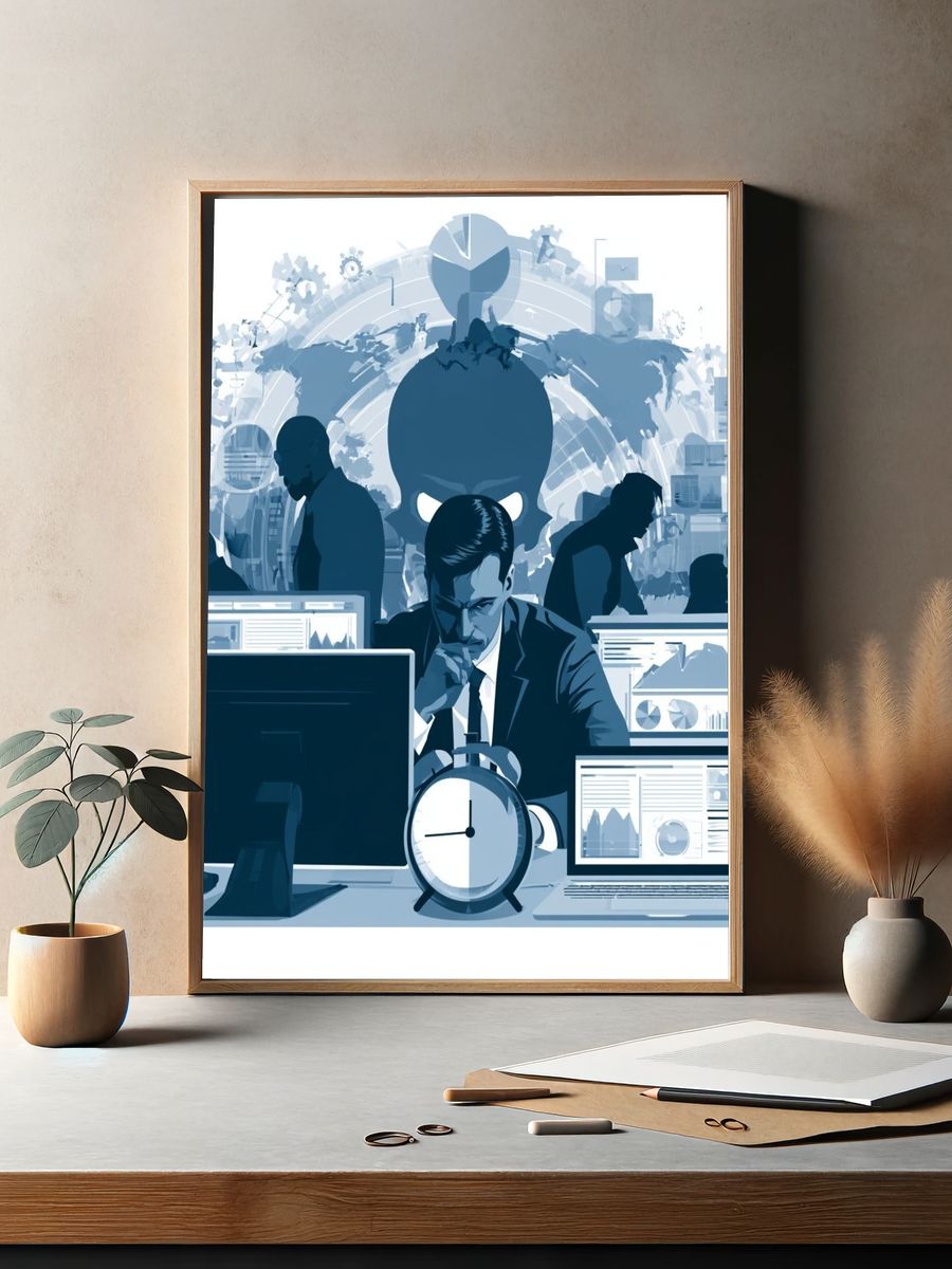 Corporate Cybersecurity Illustration Poster. — room view 2