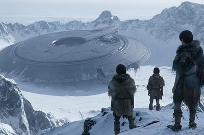Frozen Alien Ship Sci-Fi Print. poster