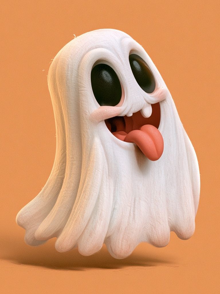 Playful Ghost Illustration Poster. poster detail