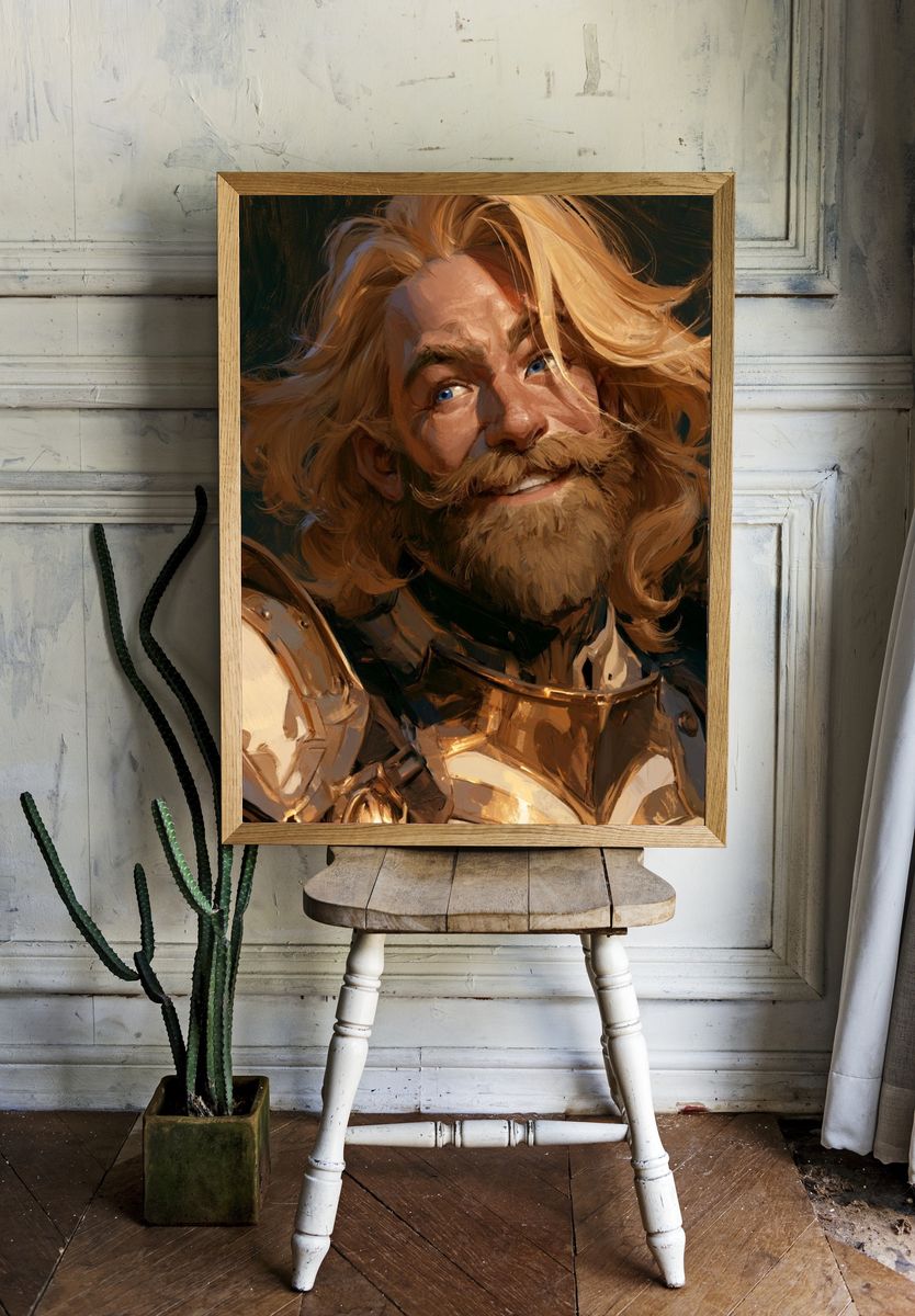 Elven Forest Guardian Illustration Poster. — room view 1
