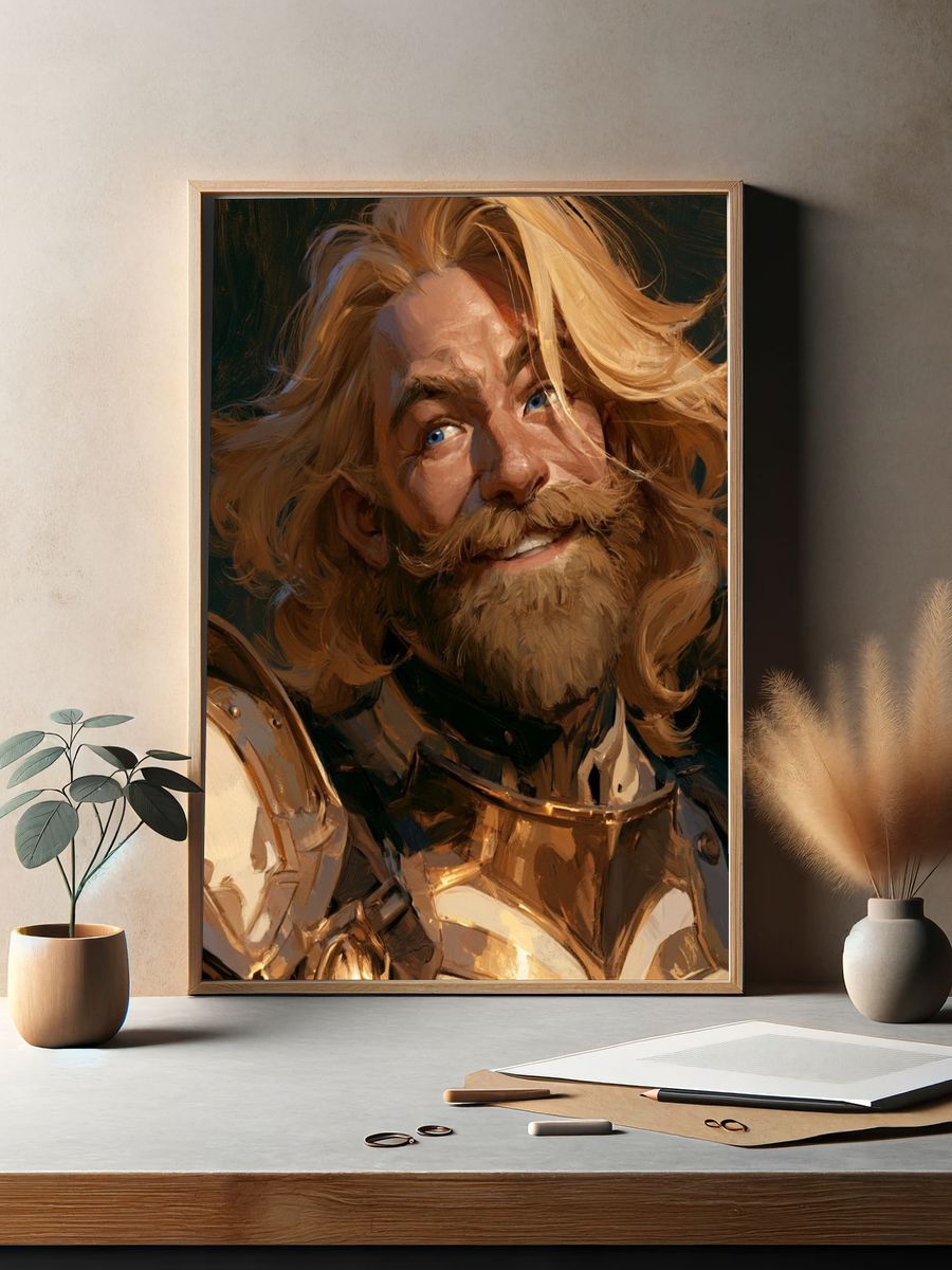 Elven Forest Guardian Illustration Poster. — room view 2