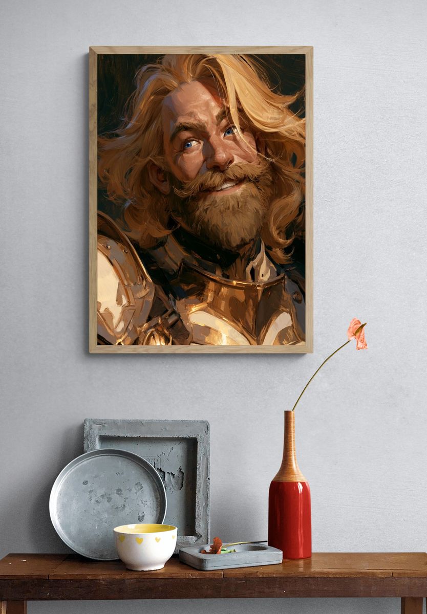 Elven Forest Guardian Illustration Poster. — room view 3