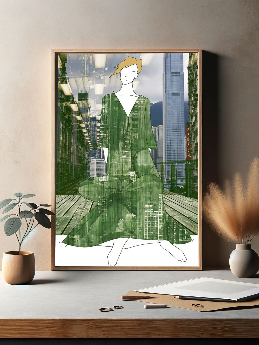 Urban Fashion Figure Illustration Poster. — room view 2