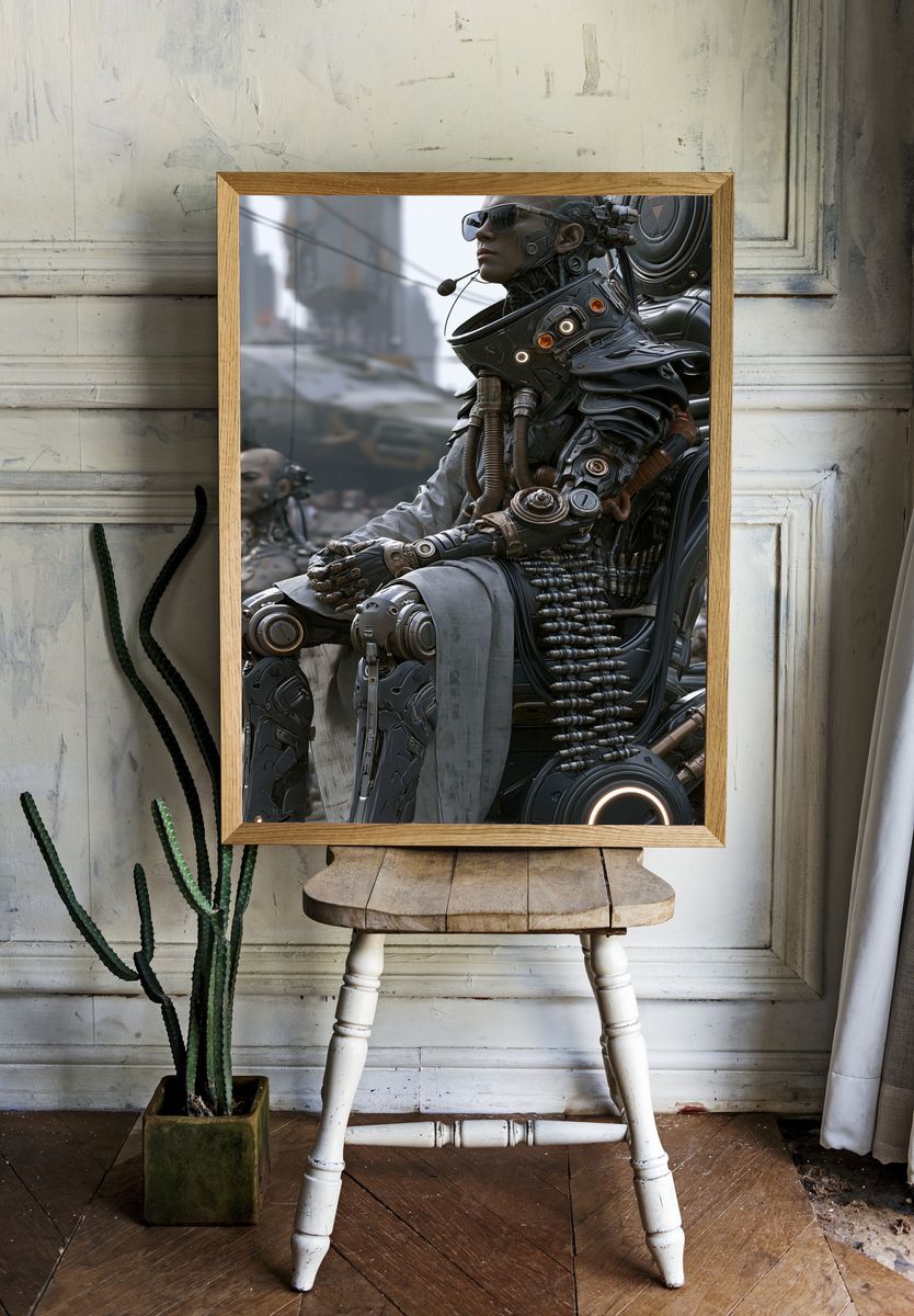 Cyberpunk Android Portrait Poster. — room view 1