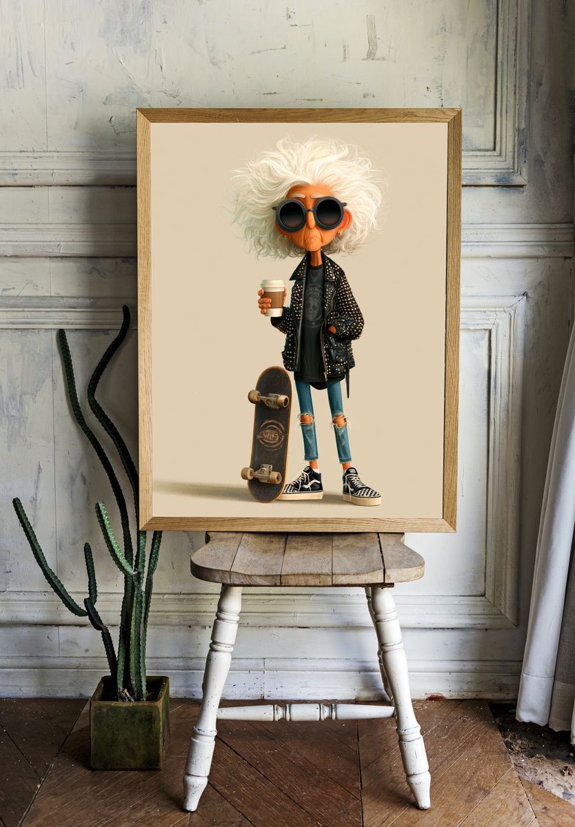Skate Punk Character Illustration Poster. room preview