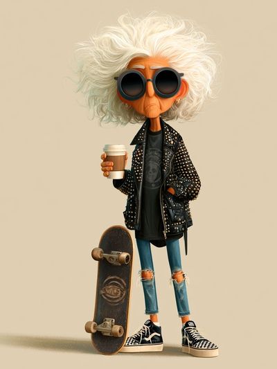 Skate Punk Character Illustration Poster. poster