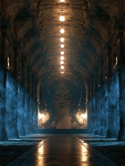 Mystic Temple Corridor Poster. poster