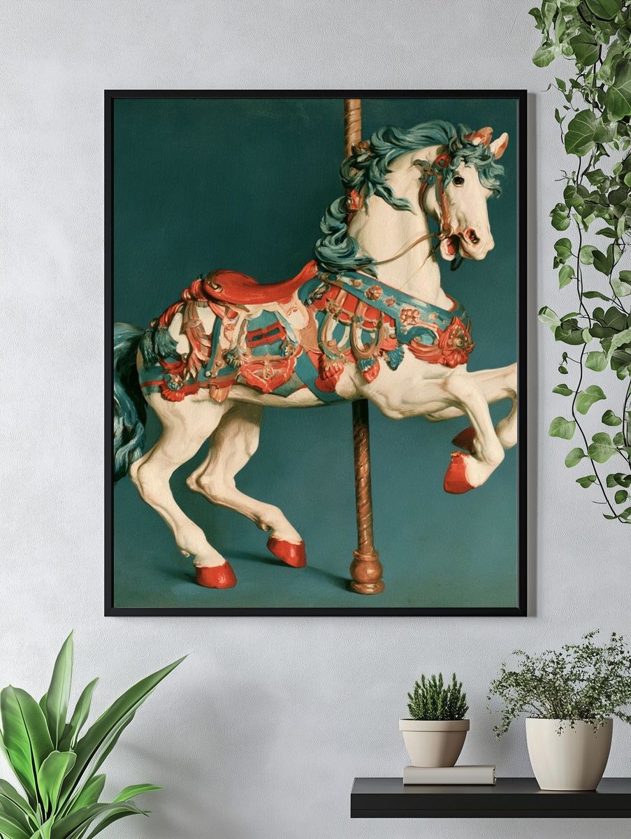 Carousel Horse Illustration Poster. — room view 4