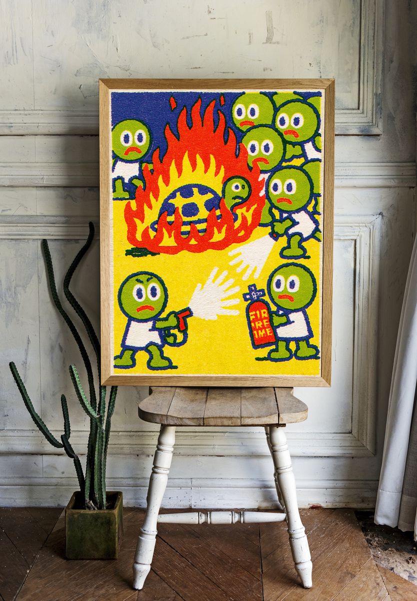 Fire Safety Cartoon Print. room preview